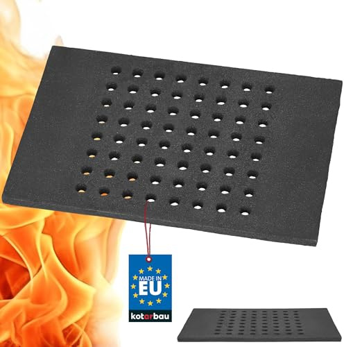KOTARBAU® Kamingaller - Eldgaller - Gjutjärn - 38 x 26 cm - Svart - Askgaller - Gjutjärnsgaller - Kaminrost - Massivt för Kamin - Eldstad -Robust - för Öppen Spis