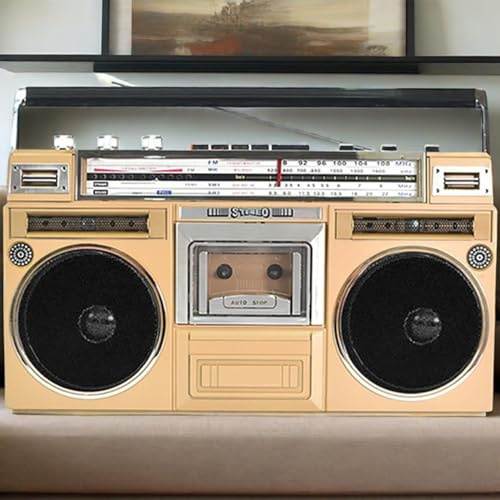 Bärbar Retro Boombox, Klassisk Stil Retro CD-spelare Boombox, USB-inspelning, Bluetooth-mottagarhögtalare, Hörlursuttag, för familjen