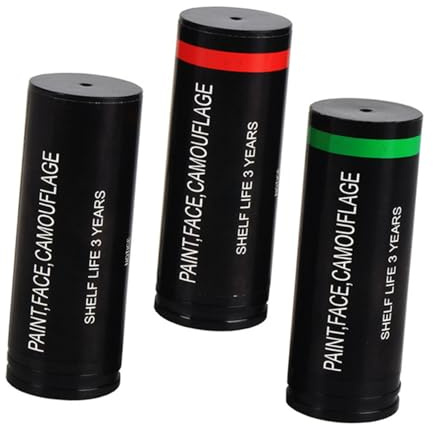 Healeved Lot de 3 Peintures de Camouflage Visage Huile Militaire Camouflage Extérieur Facile à Appliquer Portable pour Activités de Plein Air