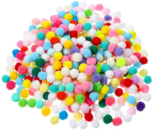 400 PCS Mini Pompoms for Crafting, 1cm Small Pompoms for Crafts, Multi-Colored Small Pom Poms Balls for Arts, Crafts, Holiday Craft Making, DIY Miniature Decorations, Home Decorations