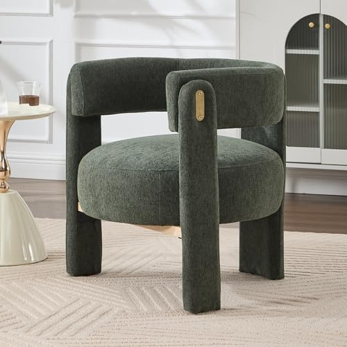 Ya-Home Fauteuils de Salon Moderne avec Pieds en Bois, Vert | Confortable avec Coussins Épais, En Chenille, Pour Chambre/Salon