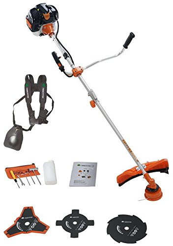 TIMBERPRO Benzin Kombi 2in1 Motorsense Rasentrimmer Freischneider Trimmer 52cm³/3PS mit Doppelfadenkopf und 3 Zahn