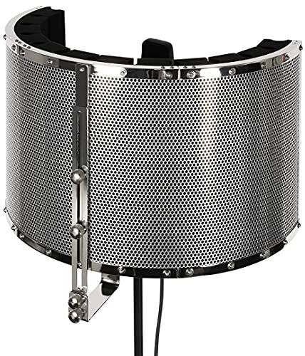 Adam Hall Stands RF1 - Mikrofon-Filter, Exzellente Schalldämmerung, Höhenverstellbar bis zu 30,6 cm, schwarz