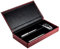 DELMON VARONE - Personalisierbarer Ablagekasten mit Deckel aus Premium Leder Cambridge rot - Stift-Schale für Kugelschreiber, Füller & Schreibutensilien - Echtleder Schreibgeräte-Etui mit 3 Fächer
