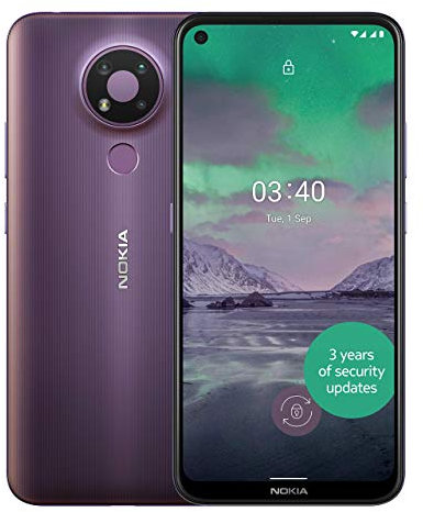 Nokia 3.4 6.39 Inch Android UK SIM-Free Smartphone with 3GB RAM and 32GB Storage (Dual SIM) - Dusk (Renewed)