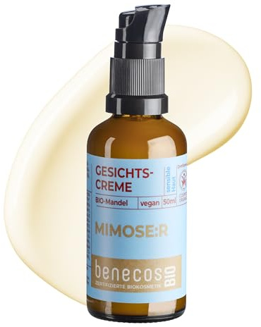 BenecosBIO Gesichtscreme - Bio-Mandel & Bio-Sheabutter - für sensible, trockene Haut - vegan - zertifizierte Naturkosmetik - Hautverträglichkeit dermatologisch bestätigt - 50 ml