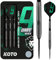 KOTO - 9-Darts Black 90% 23 G, Schwarz, Darts Set inkl. 3 Barrels,Flights + Shafts & Dartwallet, Fester Ringgrip