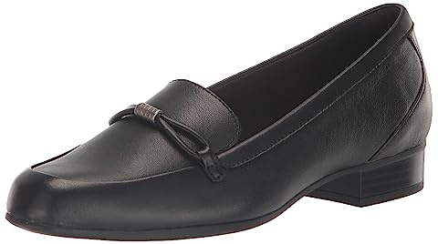 Clarks Black's Juliet Shine Loafer, Black Leather, 7.5 Wide US