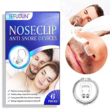 Magnetischer Antischnarch-Nasenclip (6er-Packung) schnarchstopper - Eine einfache Lösung für Schnarcher - Wiederverwendbares Schnarchgerät für eine ruhige Nachtruhe