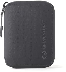 Lifeventure Portafoglio pieghevole con cerniera Lifeventure X-Pac, portafoglio con protezione RFiD e chiusura a cerniera