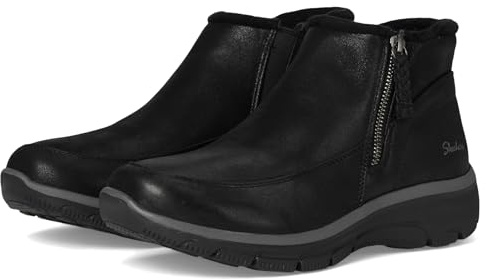 Skechers Bottines d'automne faciles à enfiler pour femme, noir, 40 EU