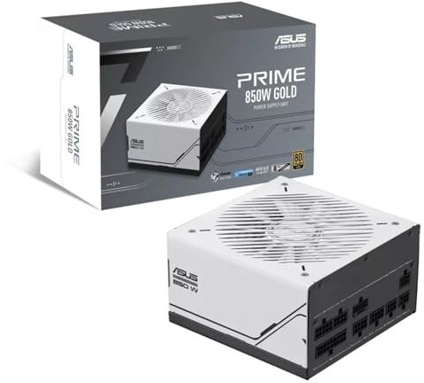 ASUS Prime 850W Gold (850 vatios, Compatible con ATX 3.1, Fuente de alimentación Totalmente Modular, 80+ Gold, rodamientos de Bolas Dobles, Dos Opciones de Color en uno, 8 años de Cobertura)