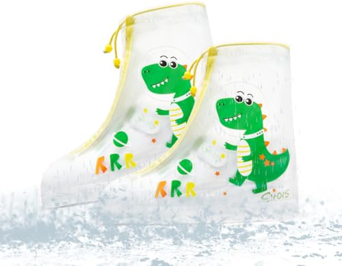 Copriscarpe Impermeabile per Bambini, Copriscarpe antipioggia per bambini, Copriscarpe Pioggia Bambino, Copriscarpe antipioggia per bambini, impermeabili copriscarpe pioggia (dinosauro, M, 29-31)