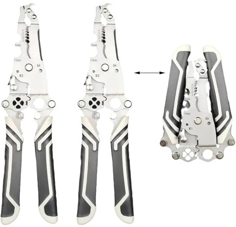 11 in 1 Faltbarer Abisolierzange - 2ST Multifunktions-Zange, Faltbare Abisolierzange Twister Crimpwerkzeug, Multifunktionale Professionelles Elektrikerzange zum Schneiden und Ziehen von Drähten Kabeln