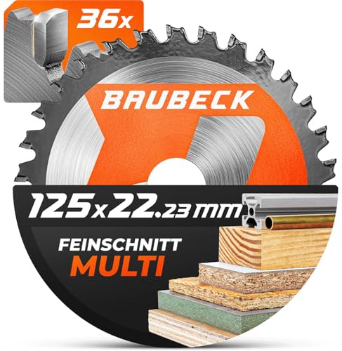 BAUBECK Lame de scie pour meuleuse d’angle 125 – coupe fine dans le bois – disque de coupe 125 bois etc.