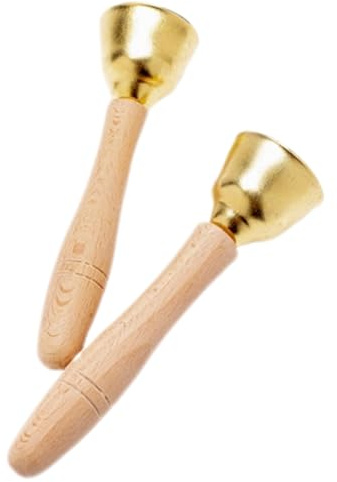 Campana de Mano Multifuncional con Mango de Madera Campanas Escolares Trineo de meditación la Escuela Juguete Niños Servicio Cena, Alarma, Servicio de Hotel y decoración del hogar