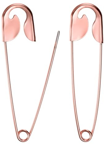 M METERXITY 2 Alfileres De Seguridad Grandes, 5.4 Pulgadas (137mm) Alfiler De Prenda Pesado De Aleación De Zinc para Coser Ropa/Vestuario/Faldas/Prendas [Rosa Dorado]