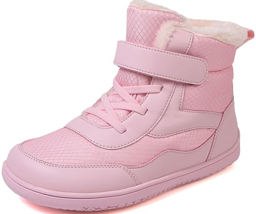 HSNA Botas de Invierno para Niños Niñas Botas Forro Cálido Impermeables Antideslizantes, (A008 Rosa 37 EU)