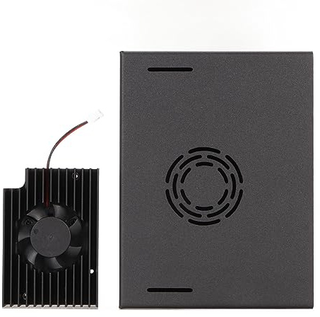 EIMSOAH Precise VisionFive2 Board Caja de Metal con Ventilador de Refrigeración Protección IP30 Mejor Disipación de Calor para Mini Computadora, Aleación de Aluminio, 1 Ventilador de Refrigeración,