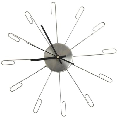 perfk Reloj de Pared con de Fotos Familiar, Reloj con Clip para Fotos de Acero Inoxidable para el hogar de Estar.