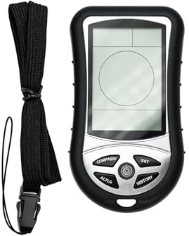 Boussole de Poche 8-en-1 avec écran LCD numérique, altimètre électronique et baromètre, pour l'escalade et la randonnée