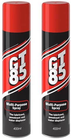GT85 Spray 400ml: Lubricates, Cleans & Protects Metal/Composite, Rust Defense, Stuck Parts Ease, Shine Restore, Squeak Eliminate, Moisture Disperse, Pack of 2