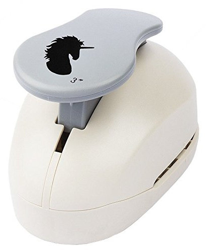 Ideen mit Herz Jumbo-Stanzer, Einhorn, Motivgröße: 6,6cm x 6,5cm | Motiv-Locher für Papier | Geschenkanhänger mit Einhörnern basteln | extra groß