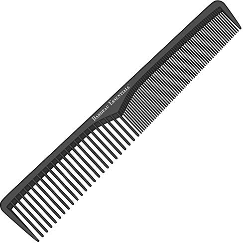 Bardeau Essentials Professional 7 Inch Black Carbon Fiber Anti Static Chemical And Heat Resistant Comb For All Hair Types | Fine and Wide Tooth Comb For Men and Women