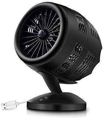 Air Circulator Cooling Fan, USB Fan, Portable Mini Table Desk Fan with Twin Turbo Blades, Whisper Quiet Cyclone Air Circulating Technology, 2 Speeds Adjustable, For Home, Office, Outdoor Travel,Black