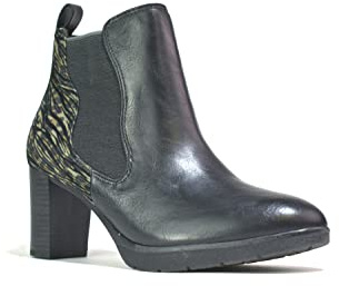 BARTIUM Ladies Chelsea Ankle Boots Side Zip Up Elastic Block Heel Bikers Casual Riding Zip Shoes UK Size 3-9
