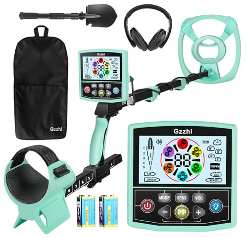Gzzhi Détecteur de métaux à écran couleur - Précision supérieure - Réglable - Étanche - Avec disque Pinpoint - 11 - Idéal pour la détection d'or, de pièces de monnaie, de chasse au trésor