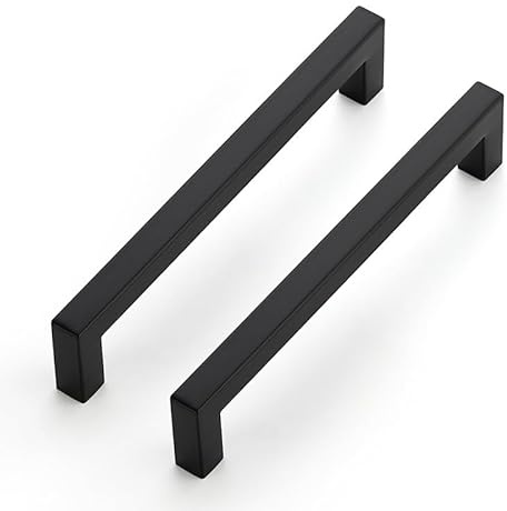 Ravinte 30 Pack Kitchen Door Handles Black Handles for Cupboard 160mm | Square Bar Grip, Smooth Pull Feel, For Cupboards, Wardrobes, Cabinets, Drawers, Kitchen Door Hardware, Furniture Restyle