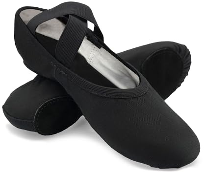 So Danca Stretch Canvas Split Sole Ballet Shoes for Adults, Women, Men (Black, US Footwear Size System, Adult, Women, Numeric, Medium, 10)