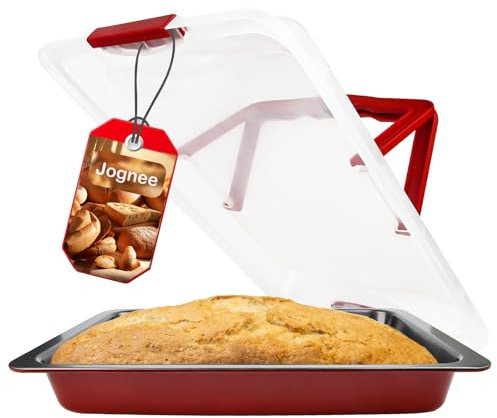 Backblech mit Deckel und Griff, 17,2 x 12-Zoll-Backform mit Deckel, Kuchen Träger zum Backen, Braten, Transport Kuchen, Brownies, Töpfe, Antihaft-Lasagneform