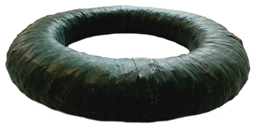 Decpero Strohkranz Natur umwickelt mit Vlies I Ø 70 x 14 cm I extra groß