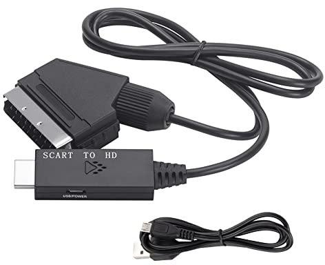 Ohulelks Euroconector una -Adaptador de Audio y Video para TV 1080P/720P Cable Convertidor para HDTV Stb DVD Converter Accesorios