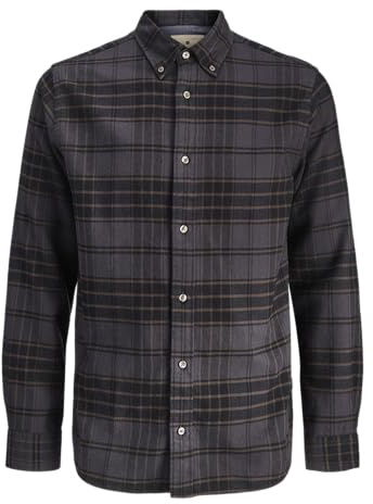 JACK & JONES Ch Jprblubarkley X-Mas L/S Camiseta de Franela, Negro, S Hombres