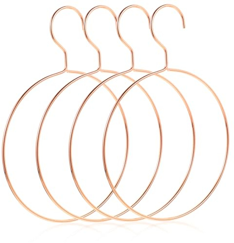 SOESFOUFU Perchero Redondo de Hierro Estilo Nórdico para Bufandas y Corbatas Superficie Lisa Rebabas, Pack de 4 Unidades para Organizar Armario
