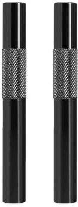 JAWUZ 2 Pezzi Paglia Cannucce Metallo, Metallo S-Nuff Paglia, 7Cm Cannuccia Portatile In Metallo, Cannucce Da Viaggio Riutilizzabili Di Alta Qualità Per Picnic, Campeggio, Viaggi(Nero)