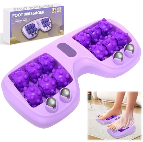 Audasi Portable Dual Foot Massage Roller, Plantar Fasciitis Relief Foot Massager Roller for Plantar Fasciitis Relief Deep Tissue Muscle Massage Stress Relief for Home and Office Use
