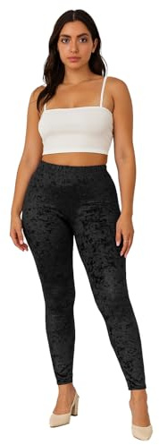 Missloved Women’s Soft Crushed Velvet Leggings – Stretch Polyester, Elasticated Waist, Multiple Colours, UK Sizes 8–20