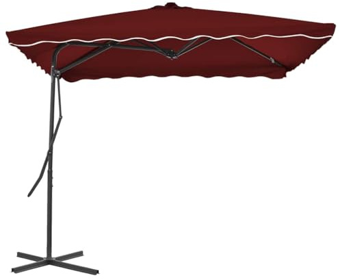Sophrelle Ombrellone con Palo in Acciaio Rosso bordò 250x250x230 cm Rosso,312514