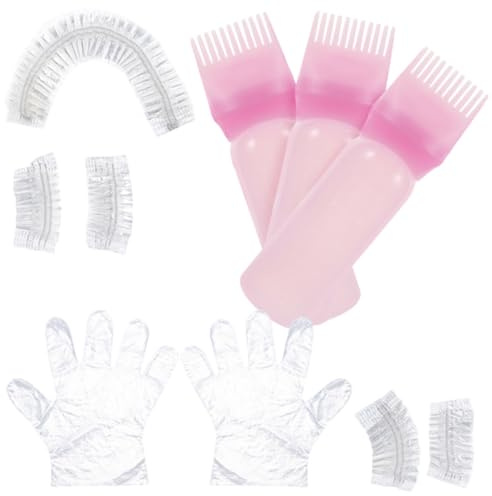 BETOOKY Kit de Tinte para Cabello Botella Aplicadora con Peine la Zona de Inicio y Guantes de Peluquería en Plástico para Uso en Casa y Salón