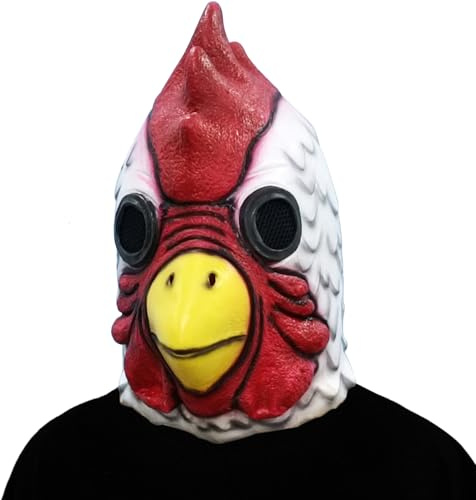 Gmasking 2018 Esclusiva maschera in lattice a forma di testa di gallo per Halloween, età 14+
