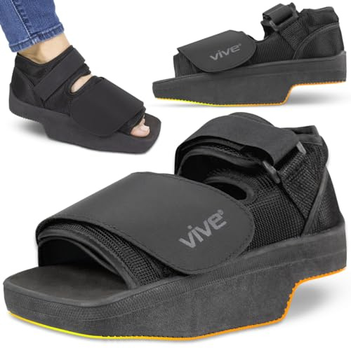 Vive Chaussures post-opératoires compensées – Bottes de déchargement pour douleurs au talon ou à la cheville – Récupération médicale du pied pour chirurgie osseuse ou des tissus mous, fracture (taille
