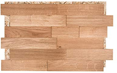 Split4Wall Wandverkleidung Holz 3D Optik Eiche 1m² Wandpaneele Moderne Wanddekoration Holzverkleidung Holzwand Wohnzimmer Küche Schlafzimmer (Eiche glatt geölt, 60)