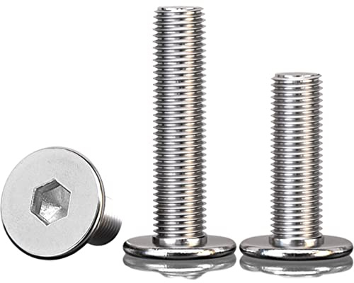 HSCRSTAR M6x10mm 20pcs Stainless Steel Hex Hexagon Socket Ultra Thin Super Low Flat Head Allen Cap Screw Bolt…