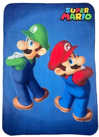 Super Mario pläd Mario och Luigi fleecefilt - mjuk och mysig, 100 x 140 cm!