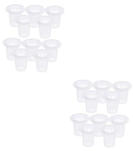 BESPORTBLE 2 Set Di Vasi in Rete Di Plastica Per Orchidee E Acquaponica 4 Pollici Aerazione Facile Rimozione Bordo Largo Per Una Facile Manipolazione 10 Pezzi * 2