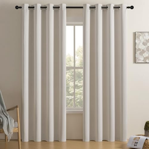 Softalker Verdunklungsvorhänge mit ösen Gardinen Wohnzimmer Kinderzimmer Gardine Beige 225 x 140 cm Abdunkelnde Vorhang Blickdicht Vorhänge Blackout Curtains für Fenster Schlafzimmer Wohnzimmer
